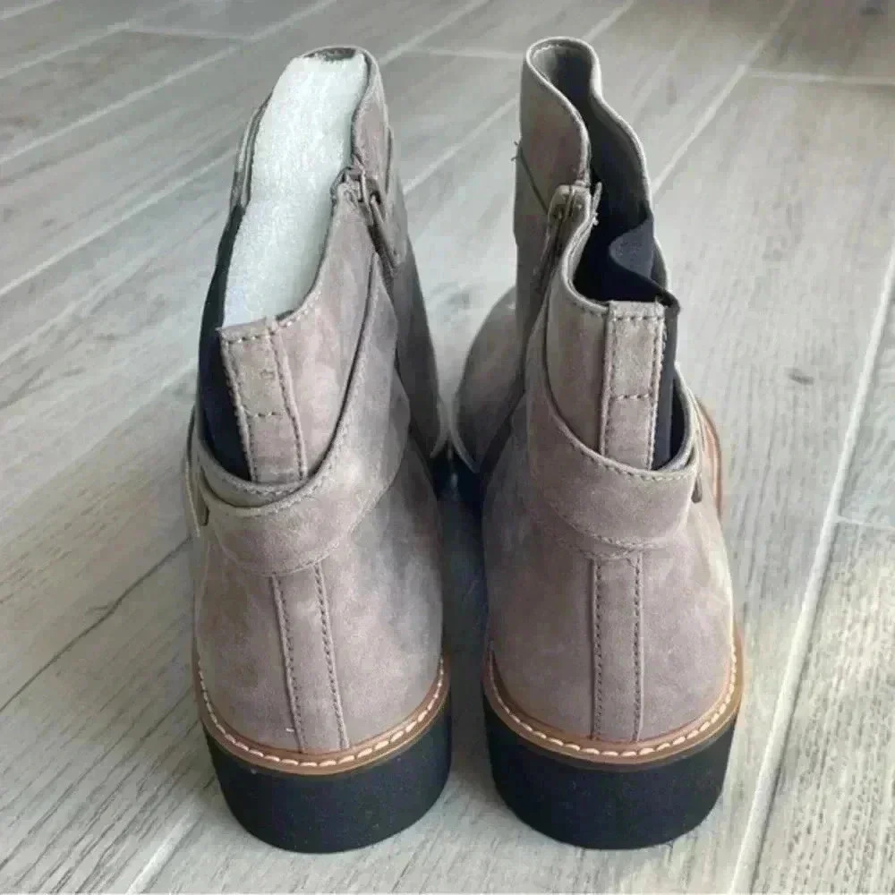 Naturalizer Flatform Leather Ankle Boots - Aster - Picture 4 of 11